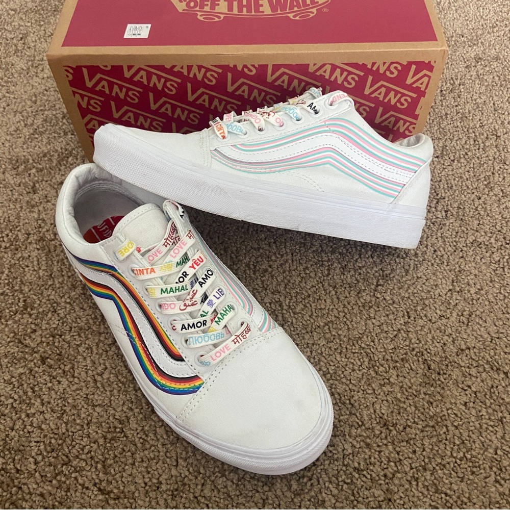 Limited Edition Pride Old Skool White/Rainbow Vans